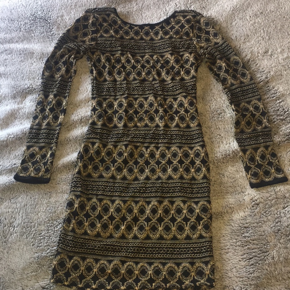 Black and Gold Mini Dress